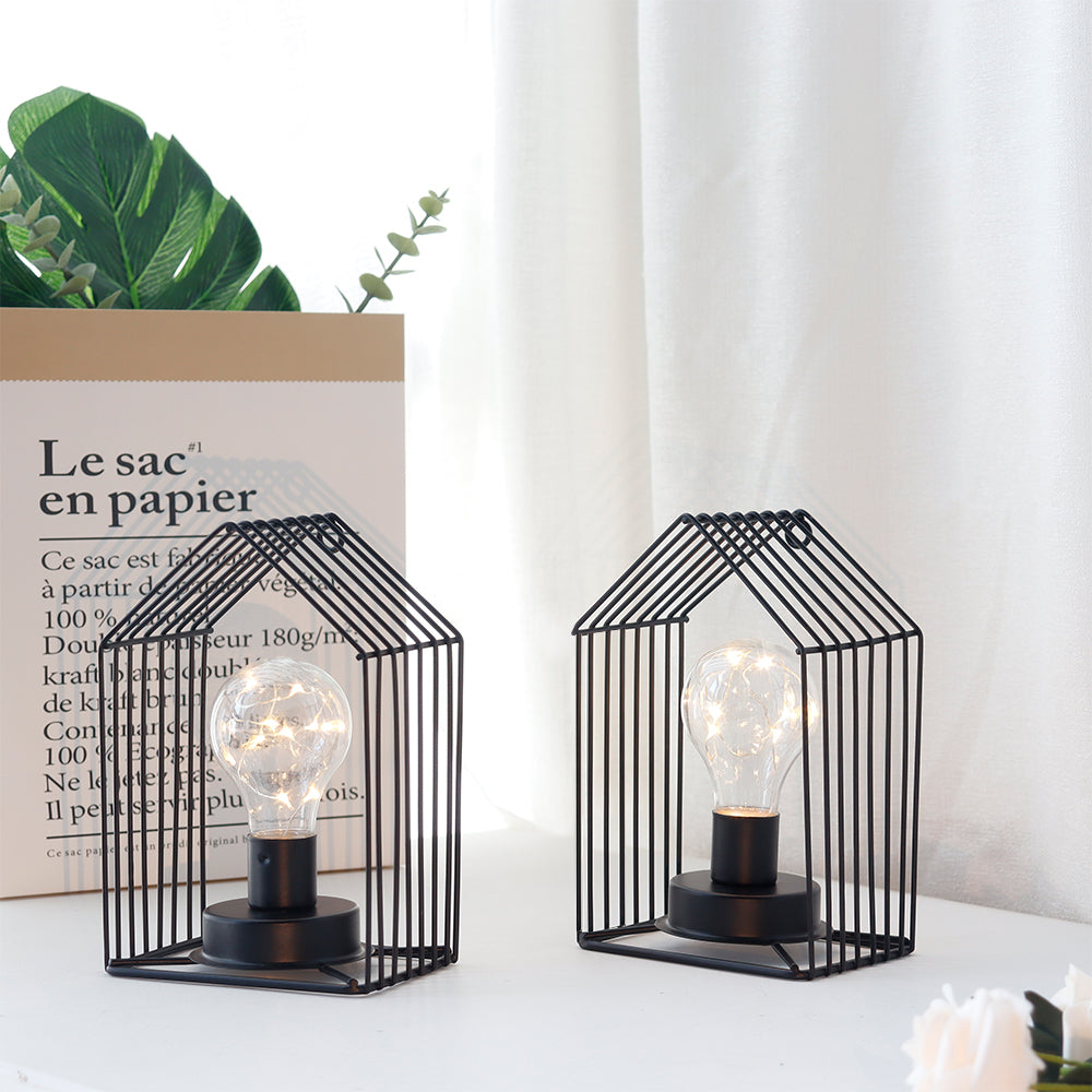 House Frame Accent Lamps — Set of 2