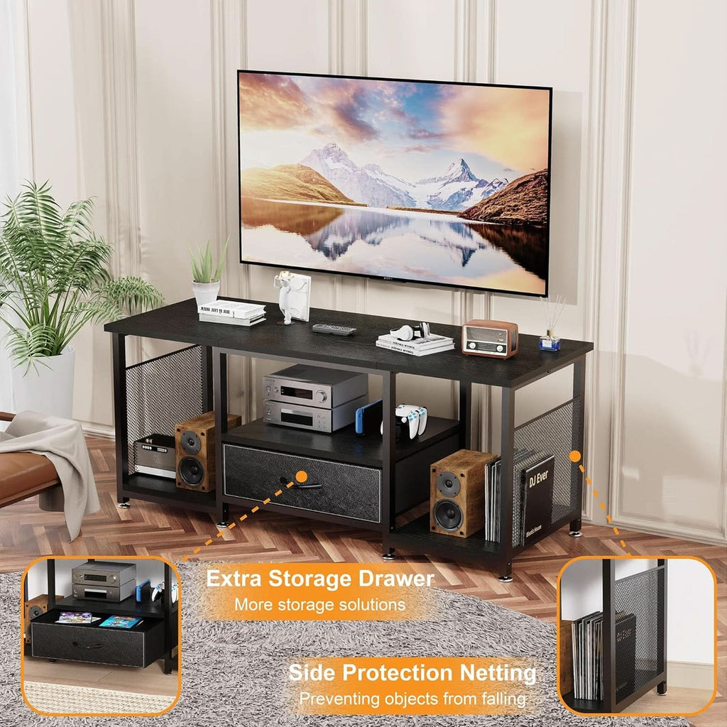 Industrial Black TV Console