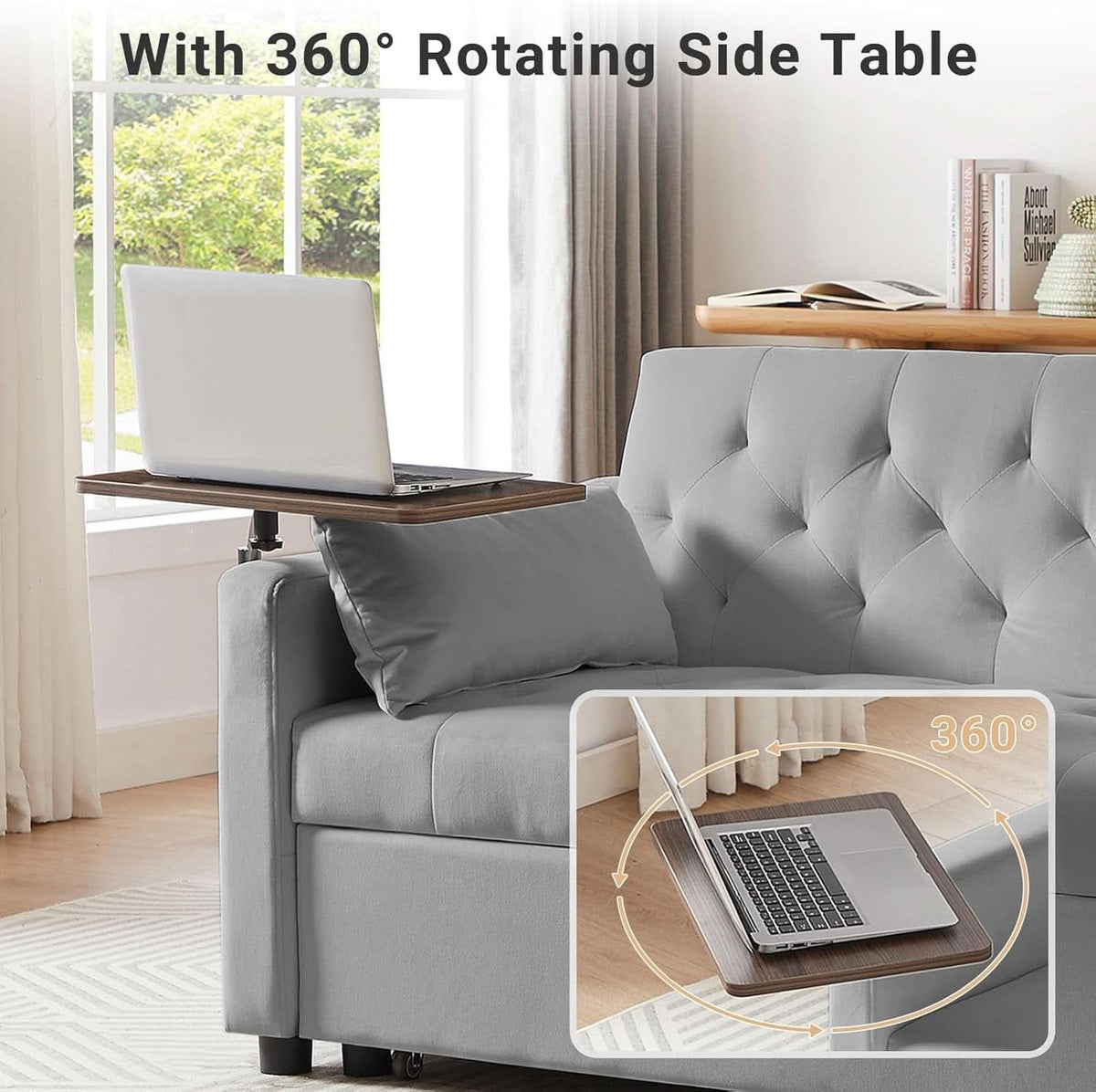 Sable Convertible Sleeper Loveseat