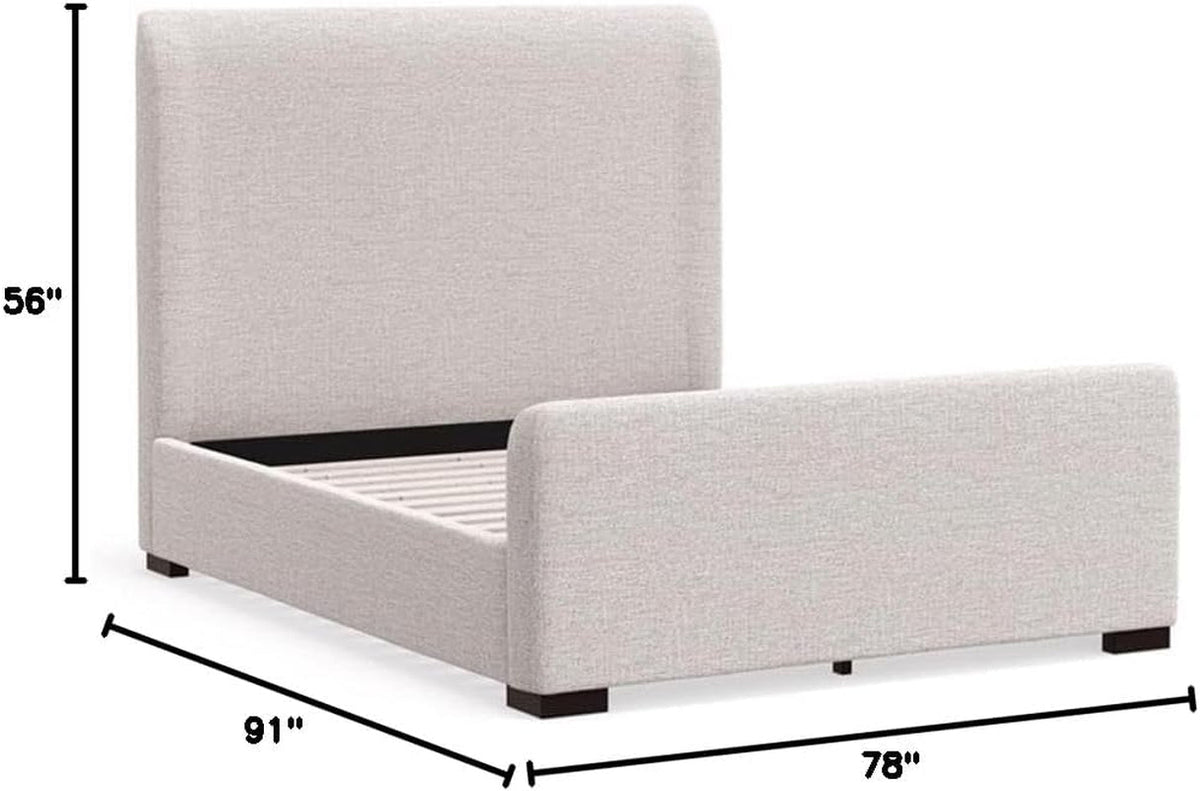 Solenne Wingback Platform Bed