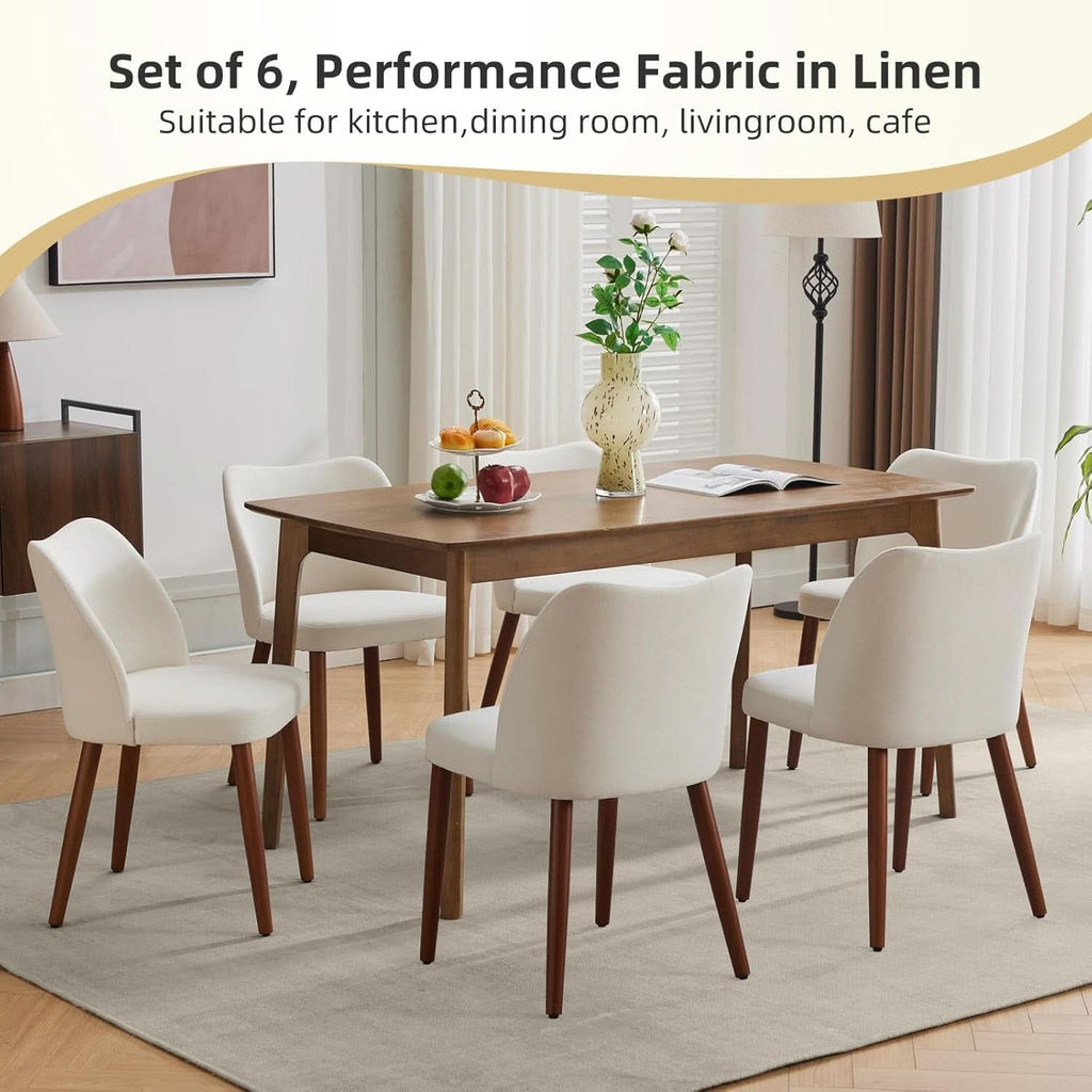 Elara Cream Upholstered Dining Chairs - Set of 2