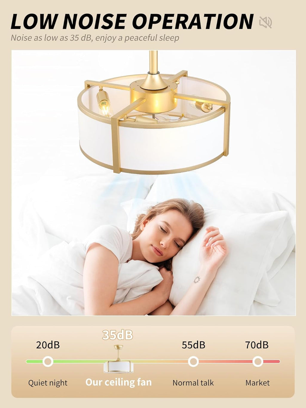 Gold Crystal Ceiling Fan