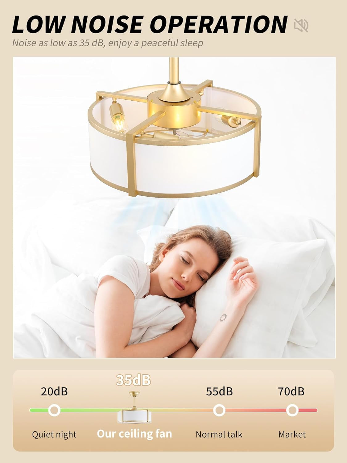 Gold Crystal Ceiling Fan