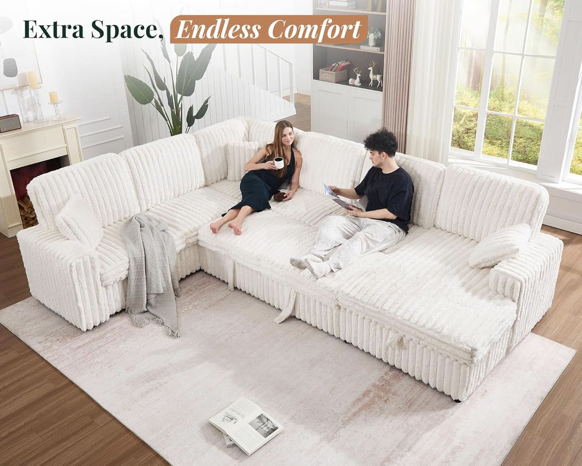 Alora Faux Fur Sleeper Sectional