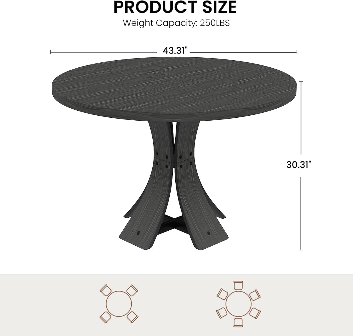 Noiré Round Dining Table