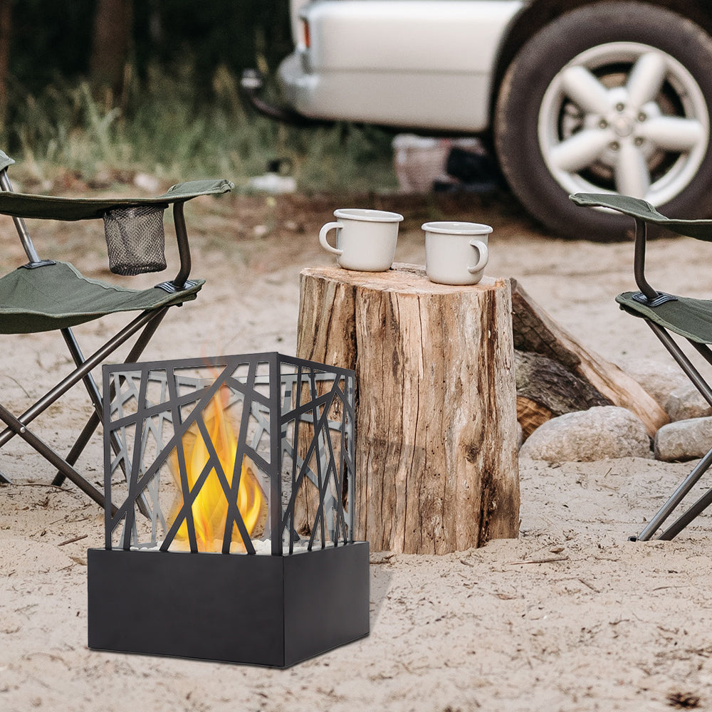 Geometric Lantern Tabletop Fireplace