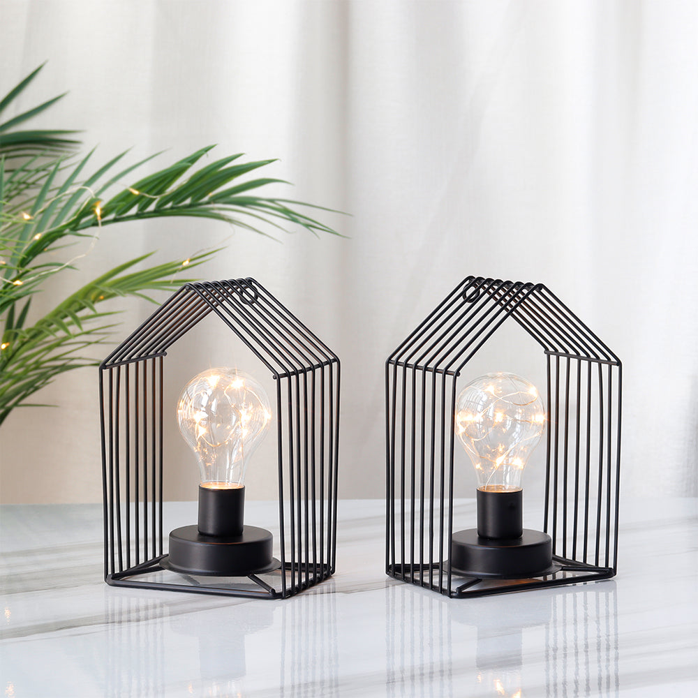 House Frame Accent Lamps — Set of 2