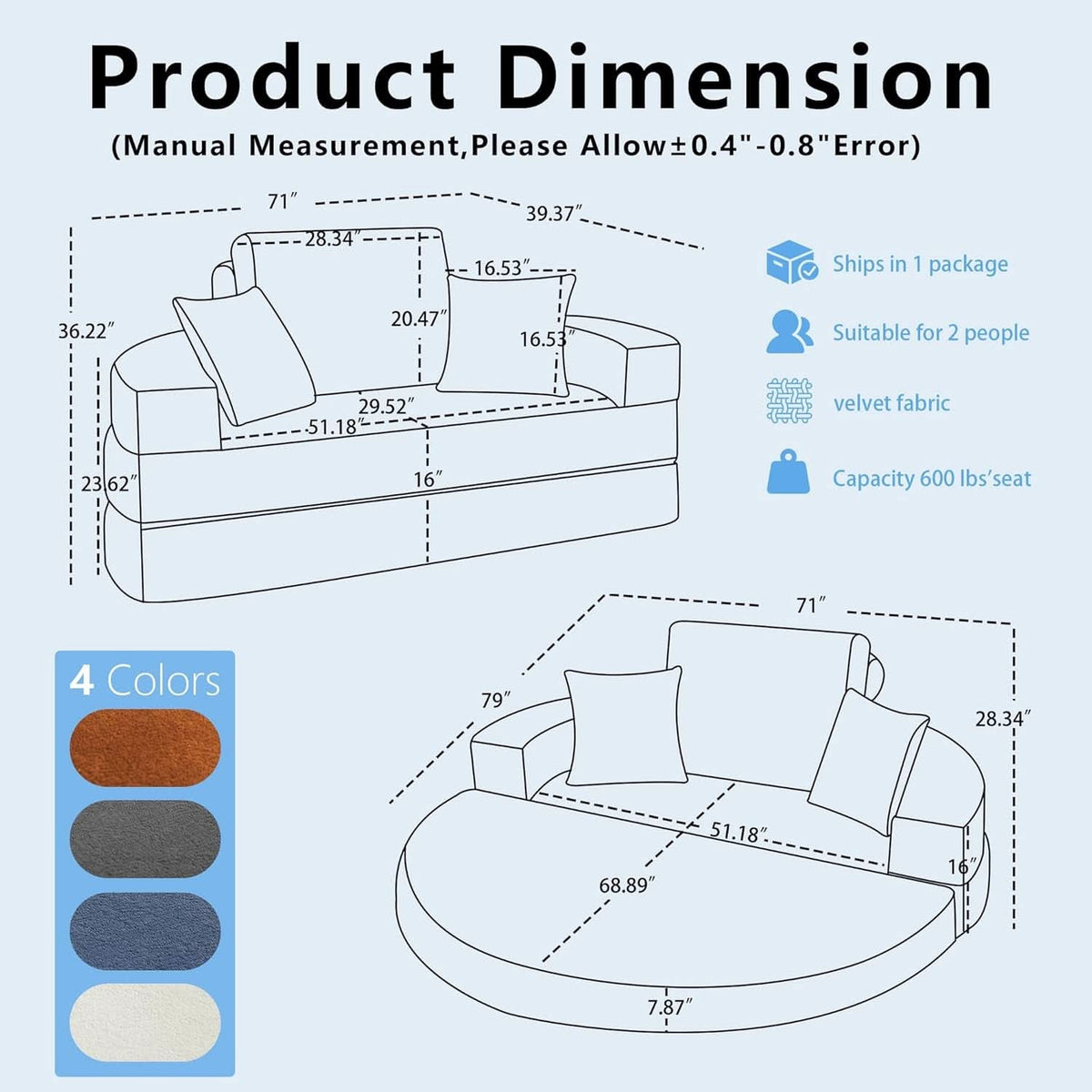 Amelie Convertible Sleeper Sofa