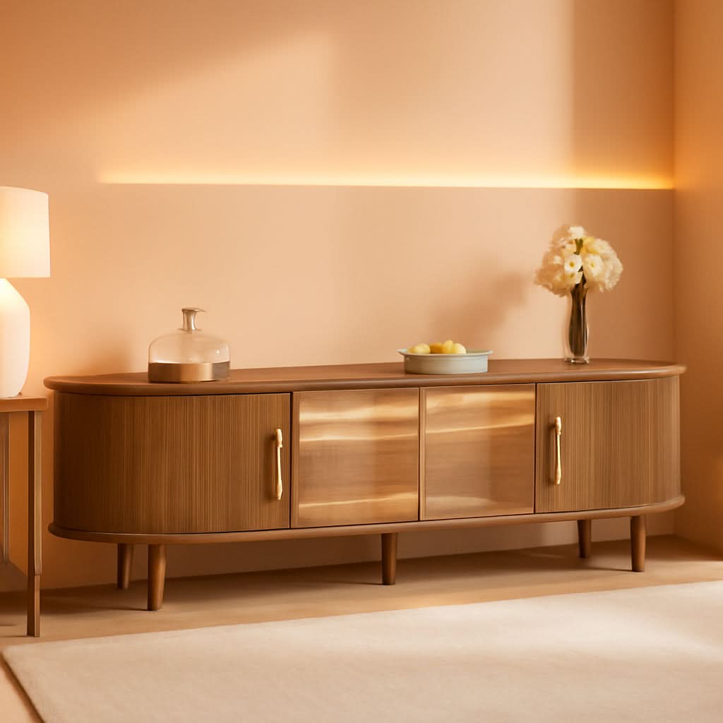 Walnut LED TV Console