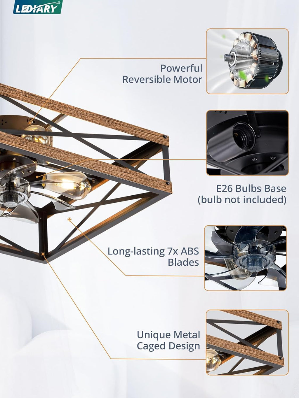 Black Caged Ceiling Fan