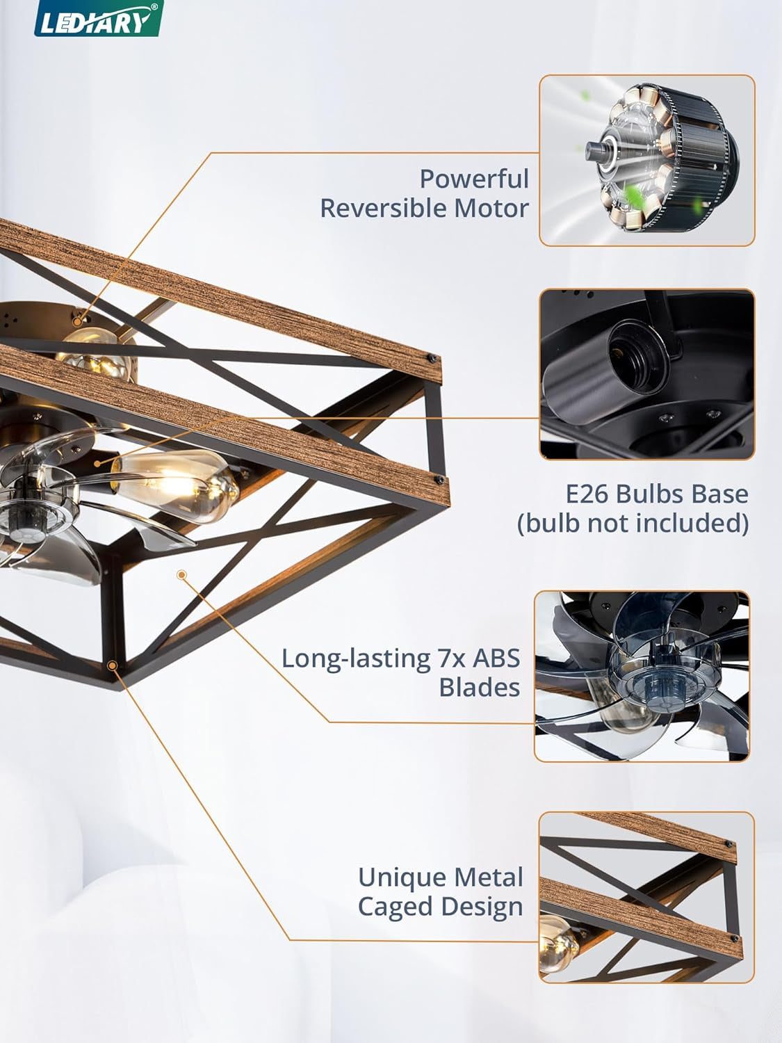 Black Caged Ceiling Fan