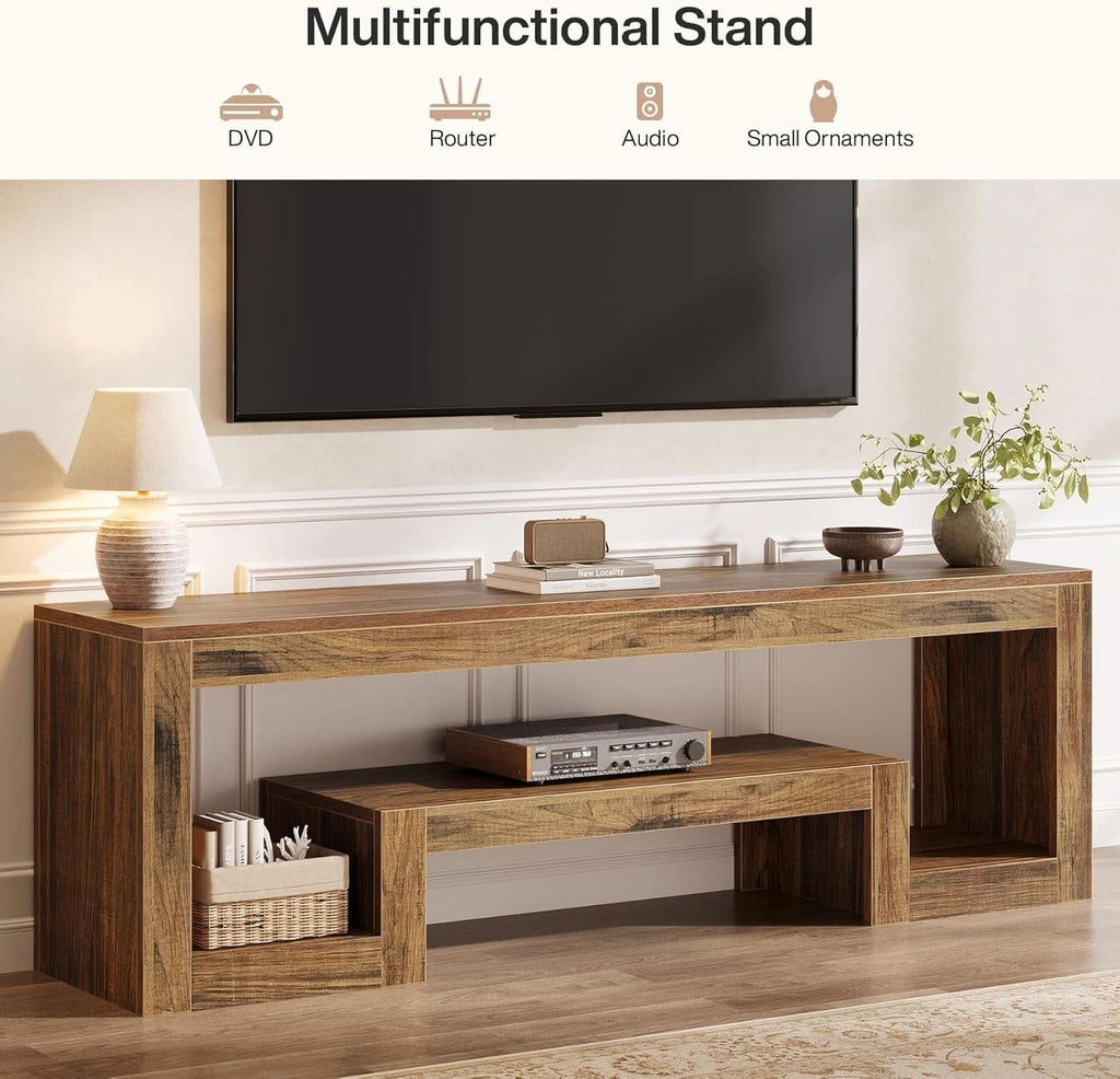 Rustic Walnut TV Console