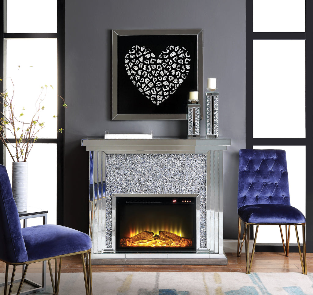 Silver Crystal Fireplace Mantel