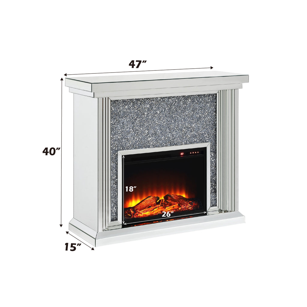 Silver Crystal Fireplace Mantel