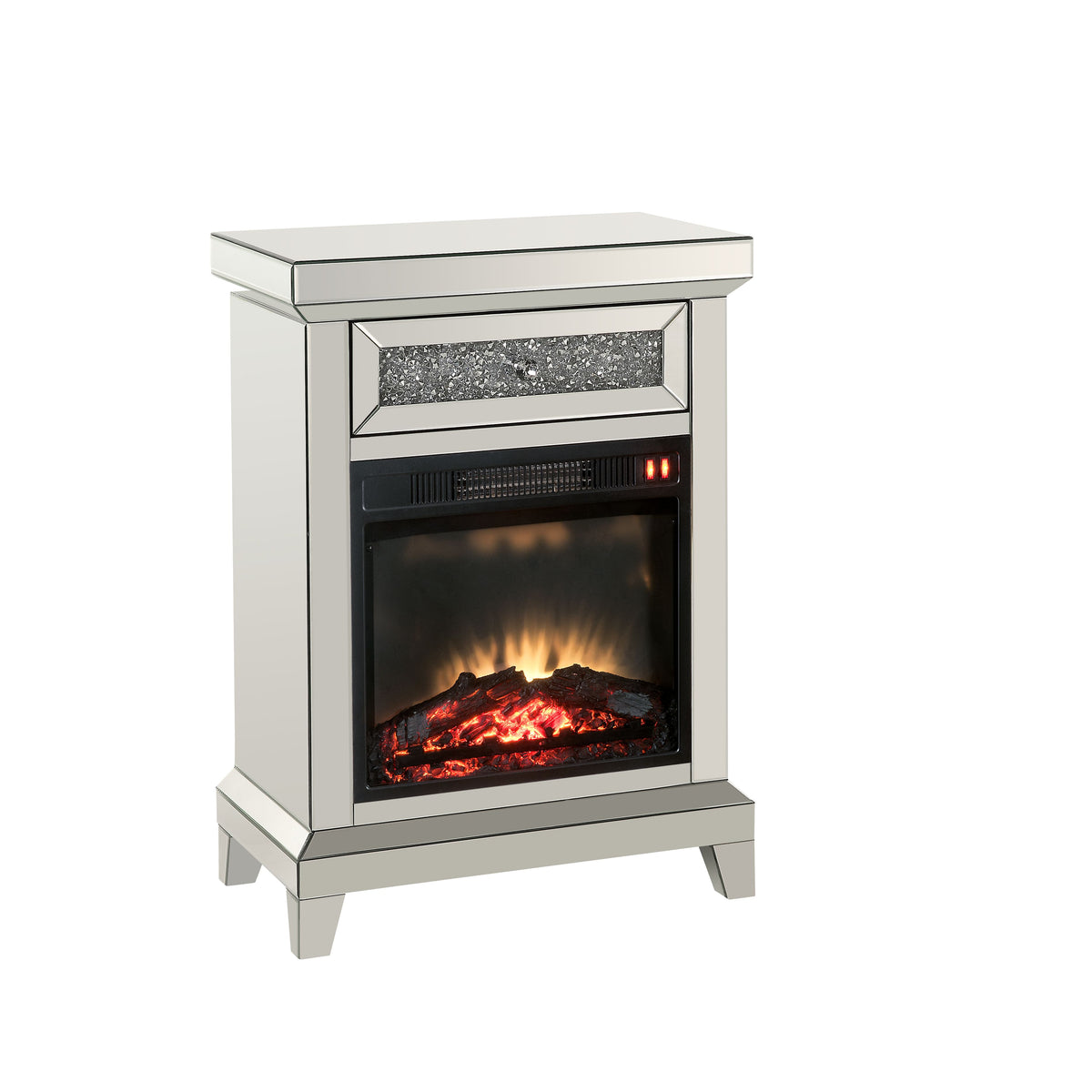 Petite Silver Fireplace Mantel