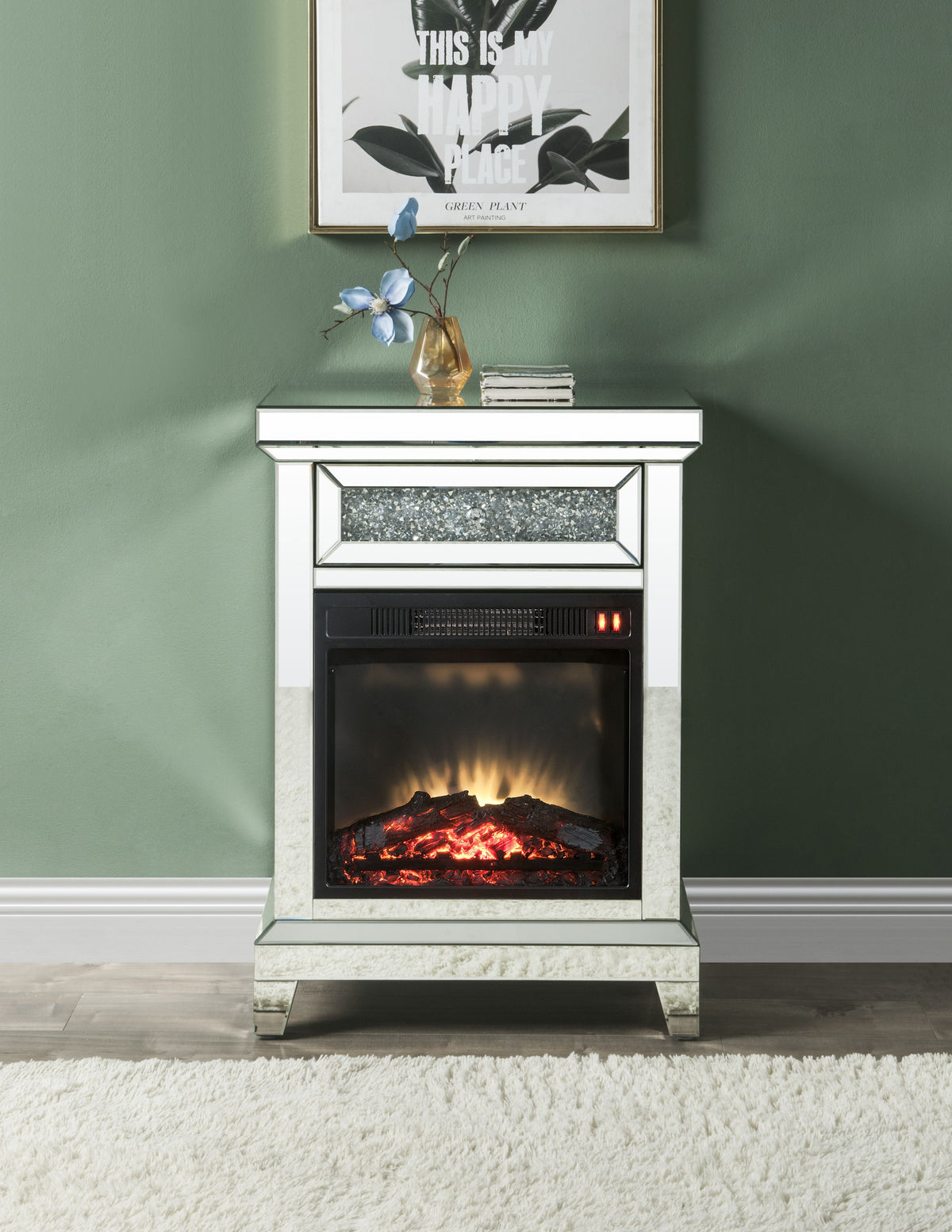 Petite Silver Fireplace Mantel