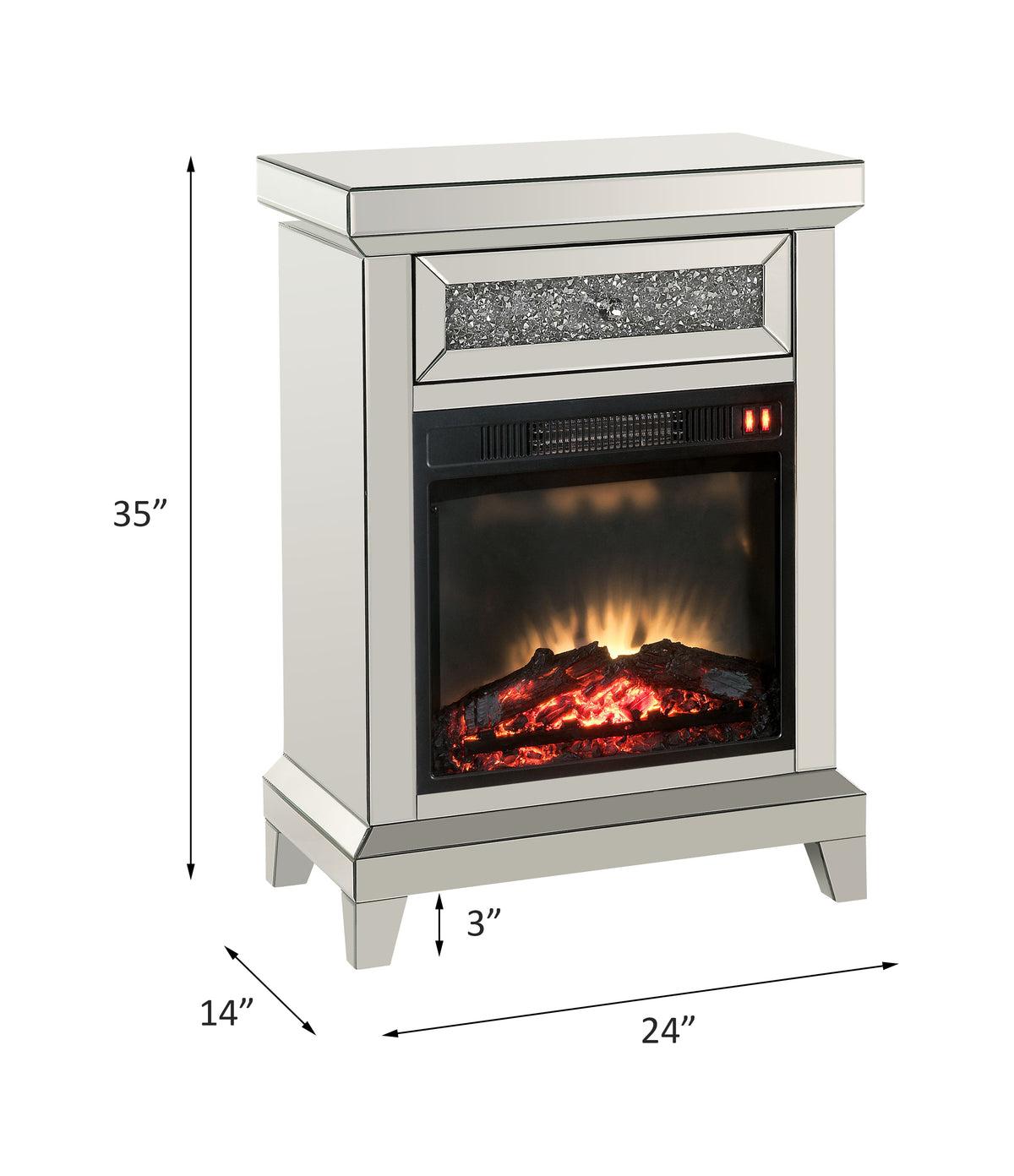 Petite Silver Fireplace Mantel