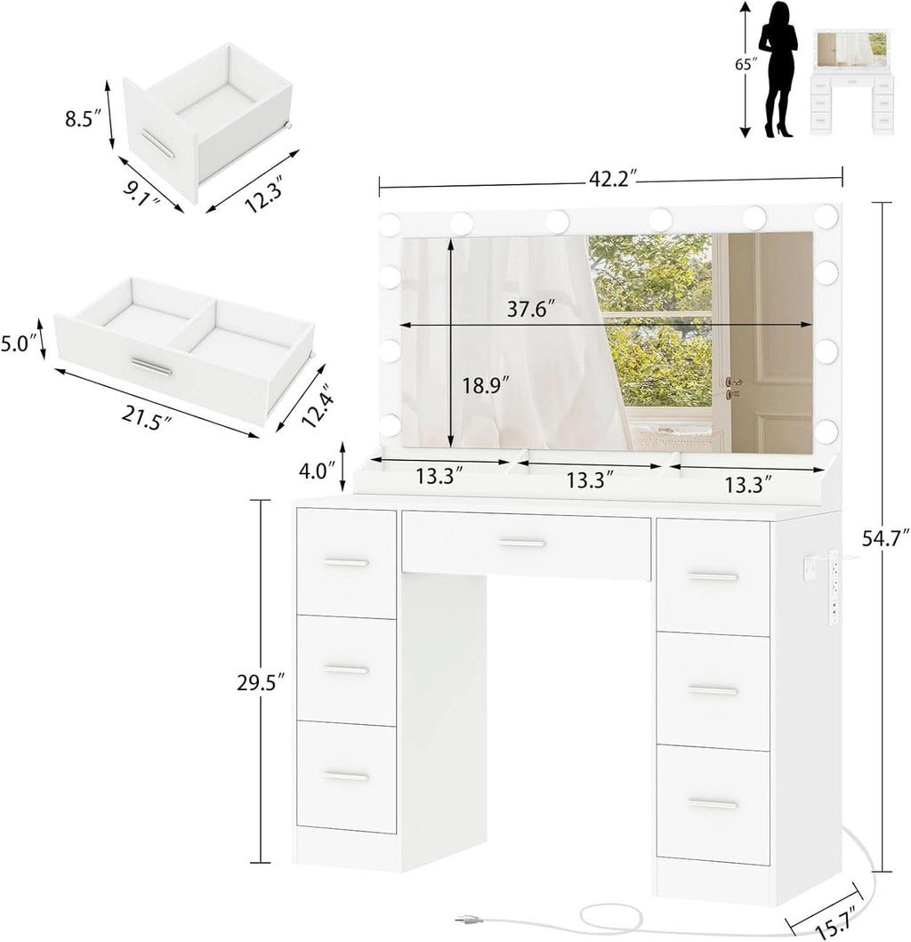 Isolde Illuminated Vanity Desk