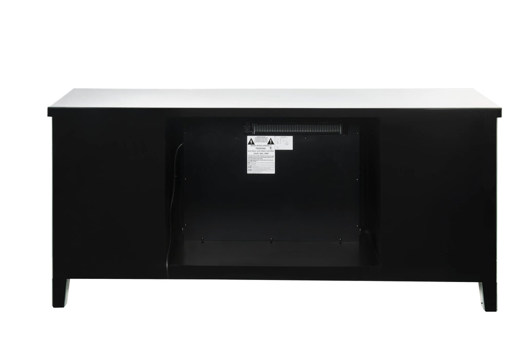 Silver Crystal Fireplace Media Console