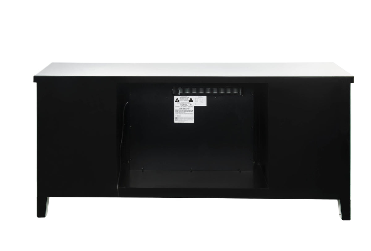 Silver Crystal Fireplace Media Console