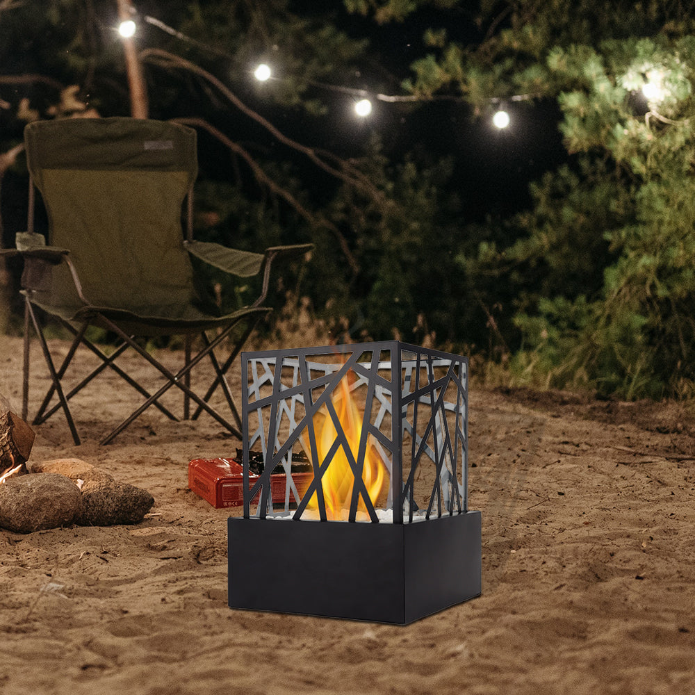 Geometric Lantern Tabletop Fireplace