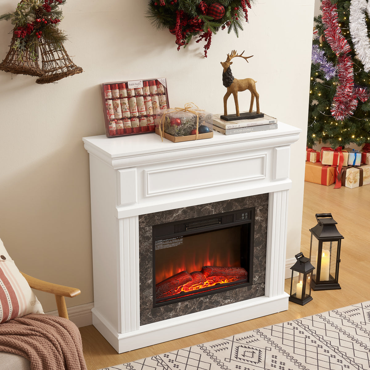 White Traditional Fireplace Mantel