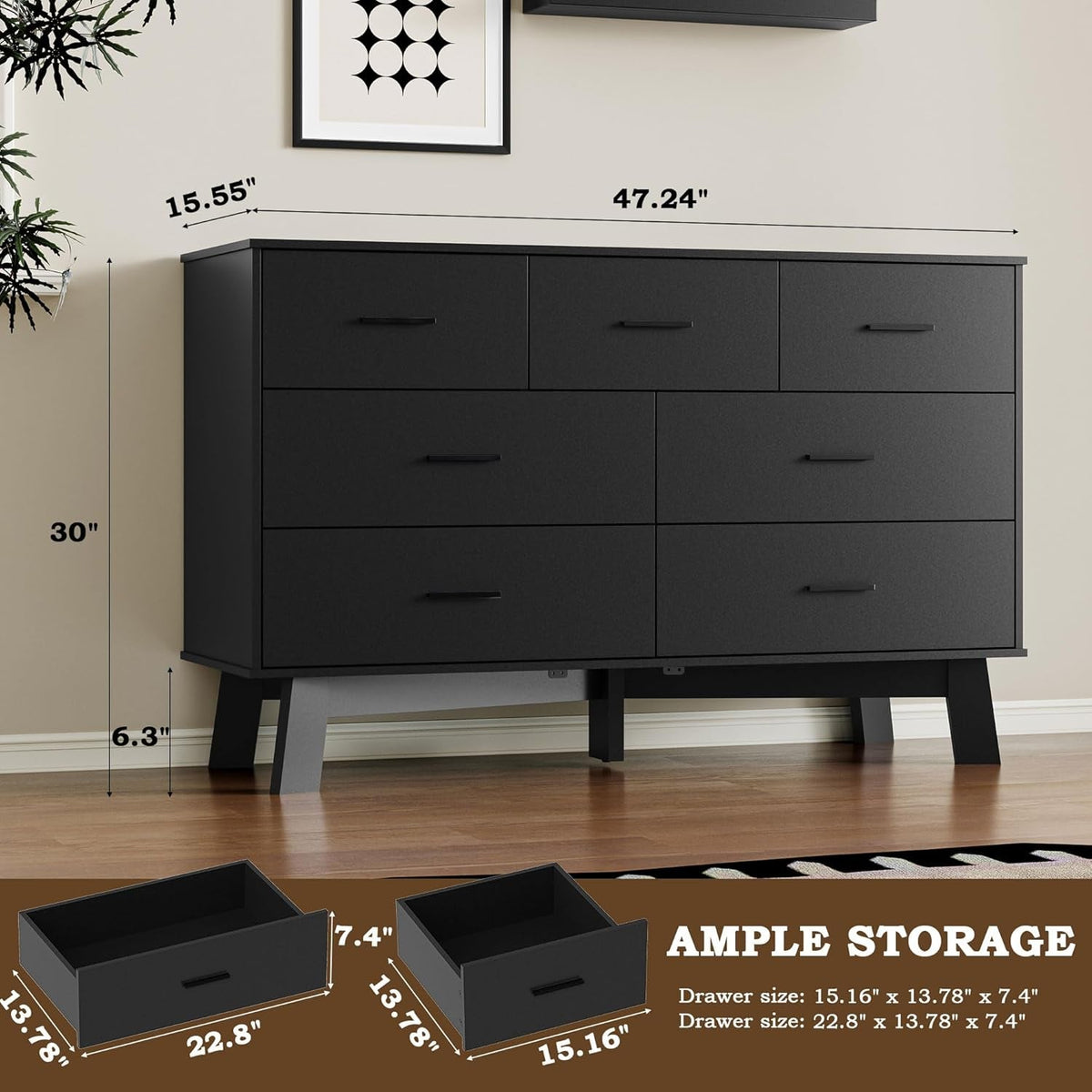 Modern Seven-Drawer Dresser