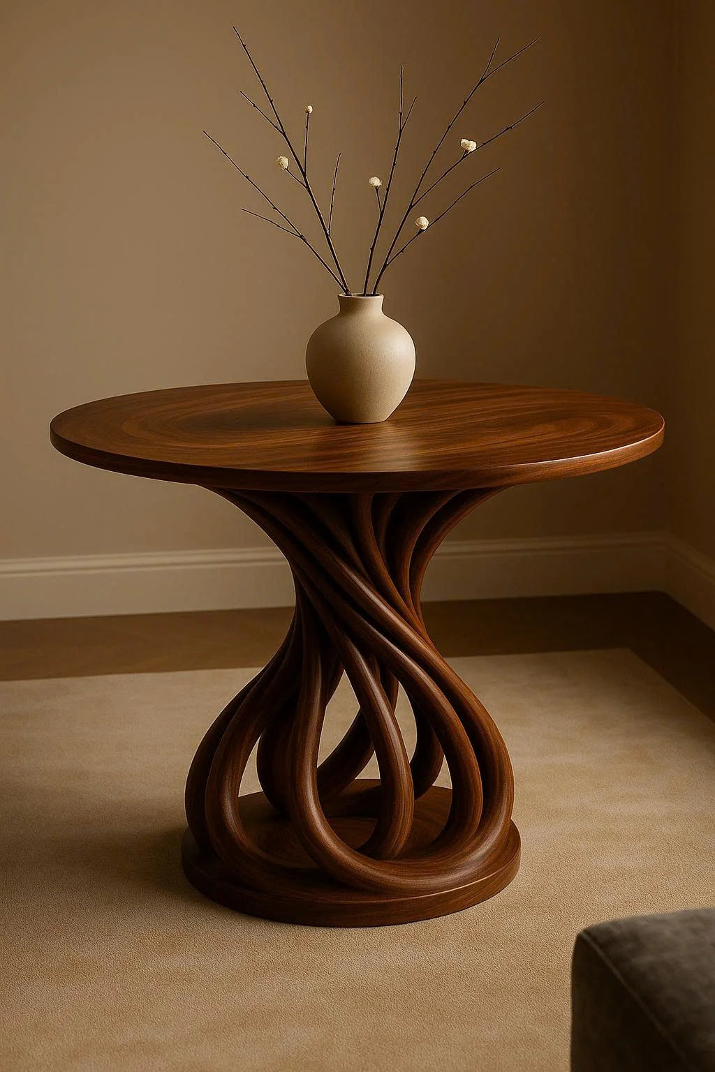 Handcraft Modern Coffee Tables Rustic Wooden Round End Table for Living Room Solid Wood Coffee Table Eco-Friendly