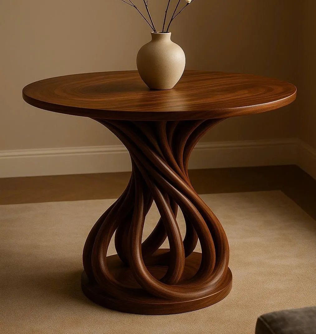 Handcraft Modern Coffee Tables Rustic Wooden Round End Table for Living Room Solid Wood Coffee Table Eco-Friendly