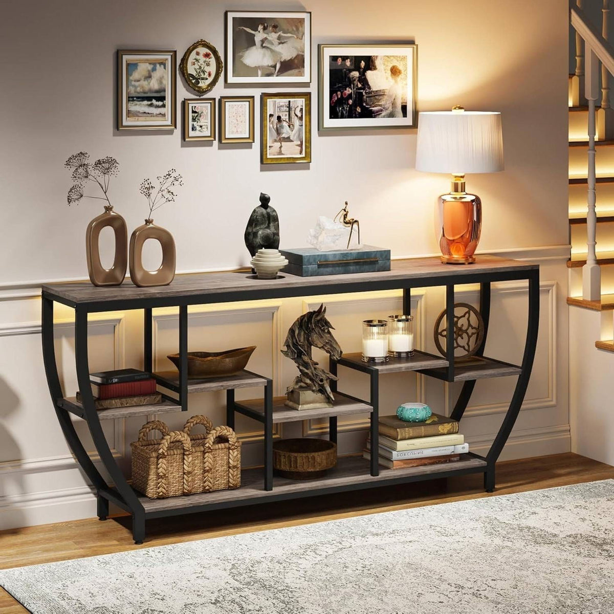 Linden Staggered Console Table