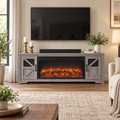 Gray Fireplace TV Console