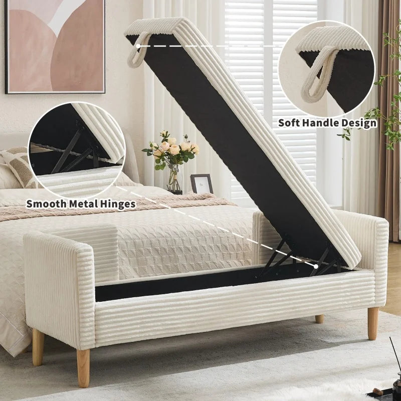 Elvarenae Corvelle Corduroy Storage Bench
