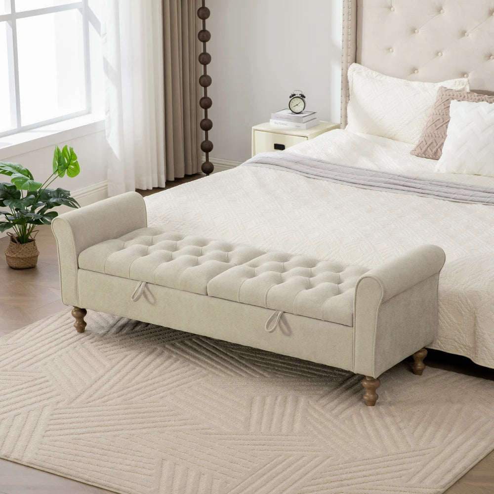 Elvarenae Estelle Rolled-Arm Storage Bench