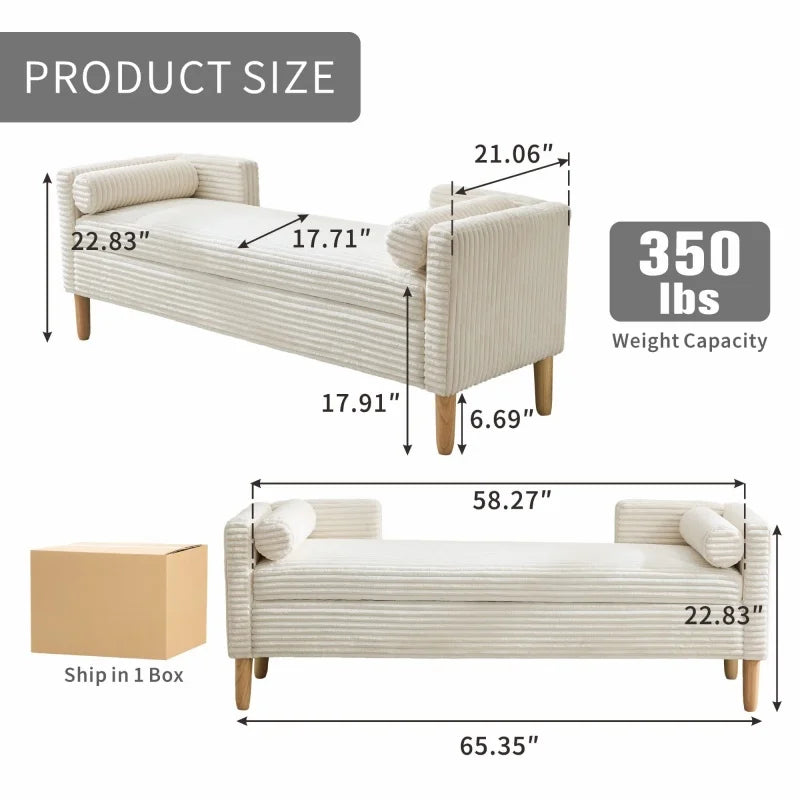 Elvarenae Corvelle Corduroy Storage Bench