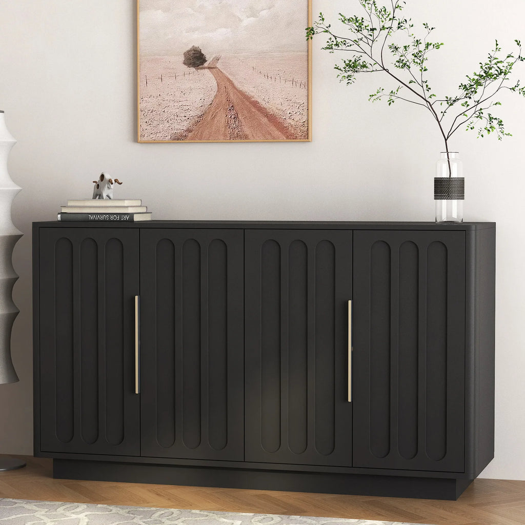 Caldera Fluted Sideboard — Black
