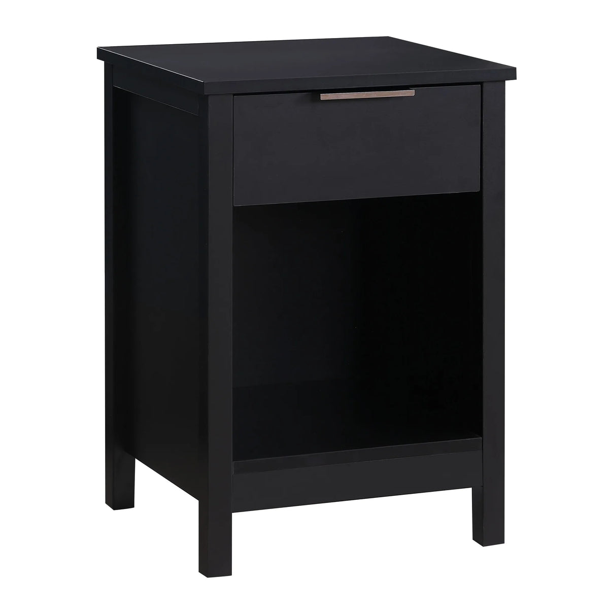 Nightstand with Drawer,3-Tier End Side Table with Storage Drawer and Shelf,Modern Bedside Night Stand for Bedroom, Living Room-R