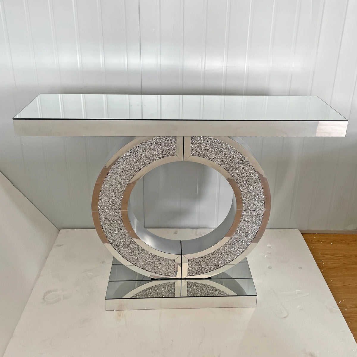 Oriana Ring Mirrored Console Table