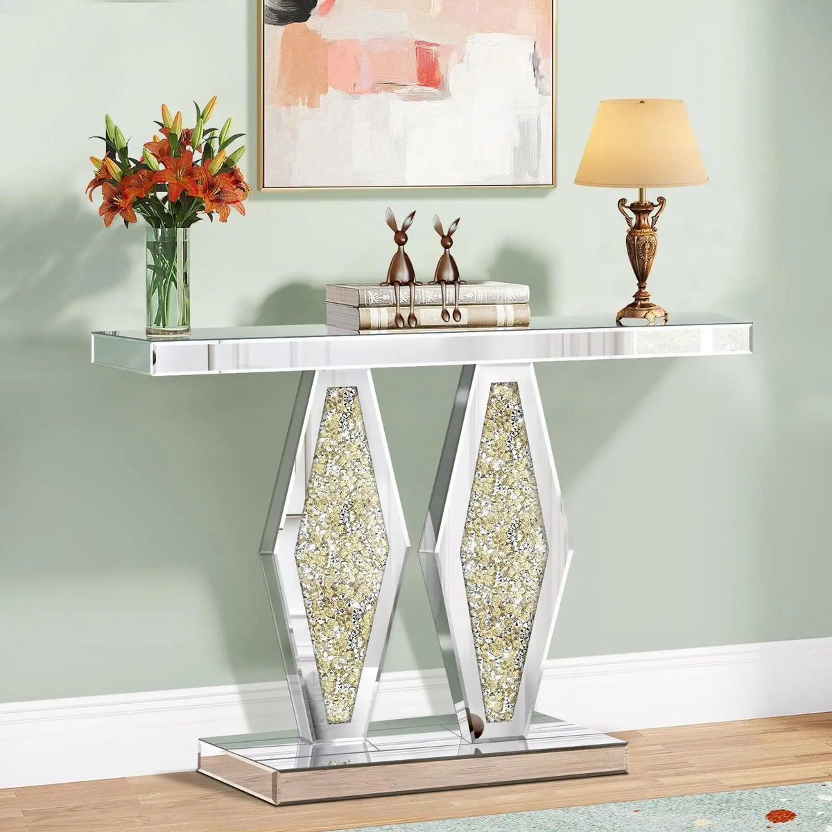 Lucienne Mirrored Console Table