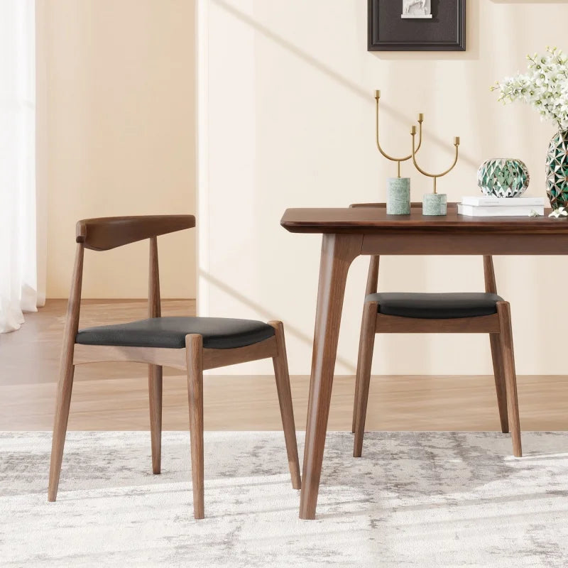 Bastien Rubberwood Dining Chairs – Set of 2