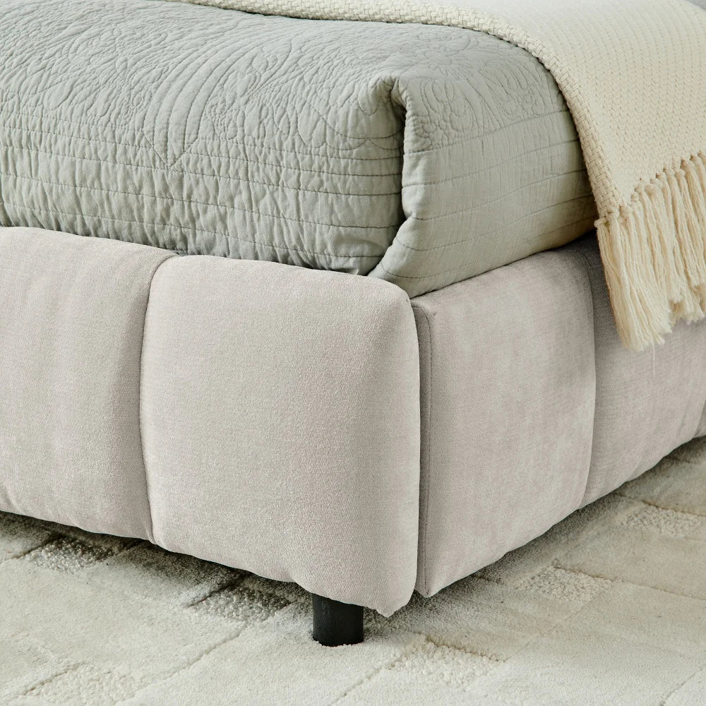 Channel-Tufted Storage Bed