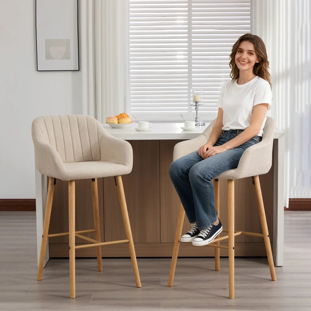 Elodie Bouclé Bar Stools, Set of 2