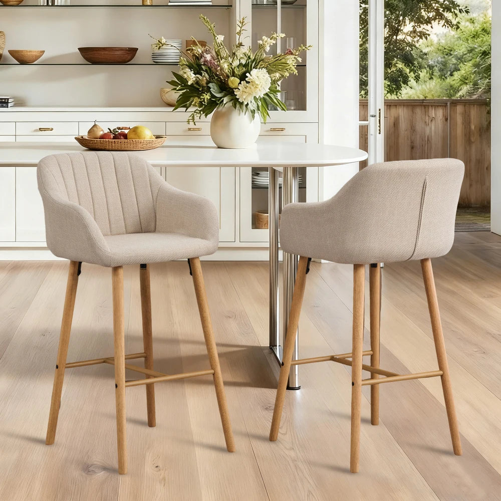 Elodie Bouclé Bar Stools, Set of 2