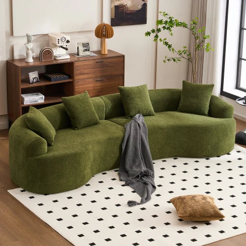 Amara Curved Chenille Cloud Sofa