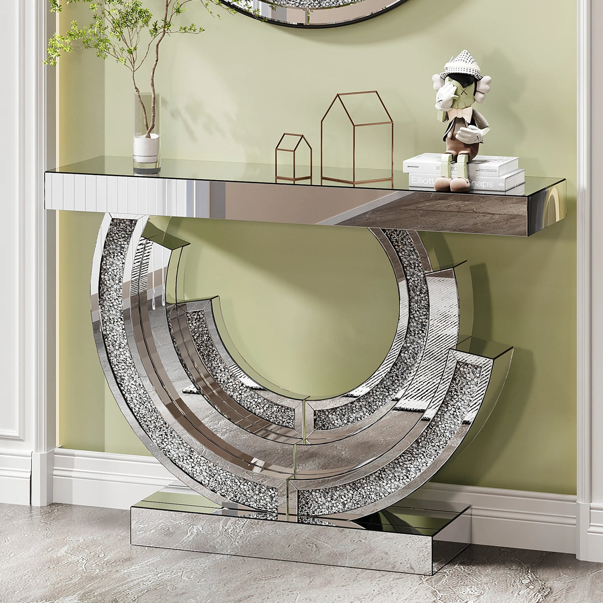 Aurelle Mirrored Console Table