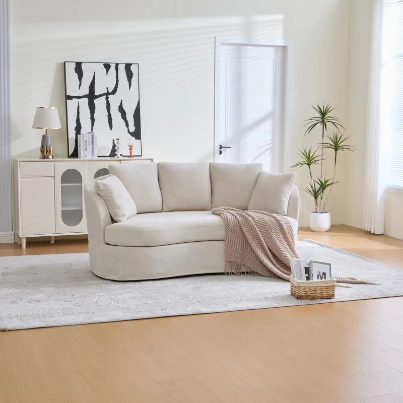 Celeste Curved Chenille Loveseat