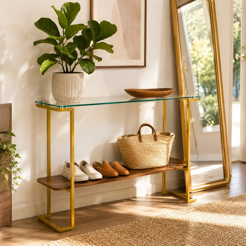 Cavelle Glass Console Table