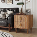 Medieval-style modern bedside table with double drawers for storage and solid wood legs; bedroom side table, bedside storage cab