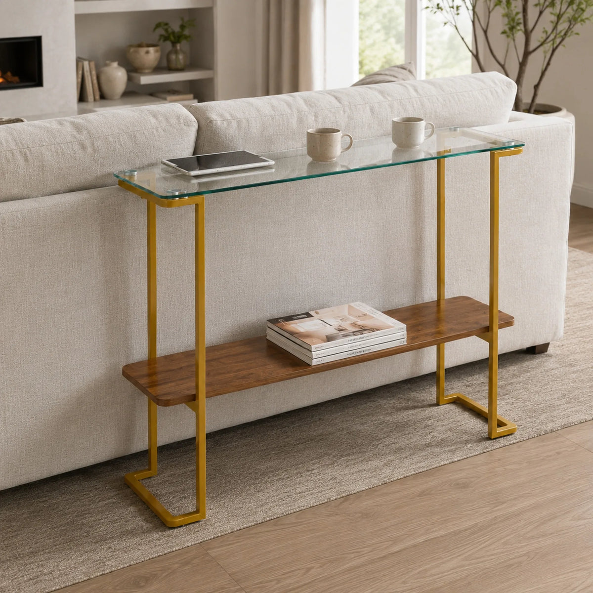 Cavelle Glass Console Table