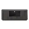 64-Inch Wavy TV Stand Wooden Vertical Stripe Sideboard Storage Cabinet Living Room Bedroom Entryway Media Console Black