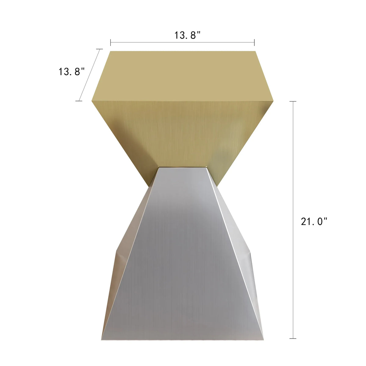 Modern Stainless Steel Abstract End Table with Brushed Finish for Fashion Home